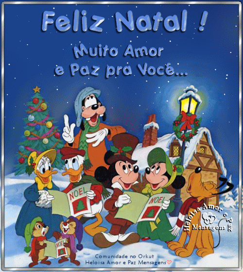 Feliz Natal Turma do Mickey - Recados para Facebook