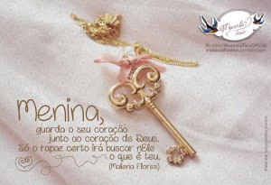 Menina Guarde Seu Coração Em Deus Recados Para Facebook